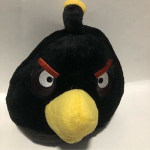 Angry Birds Black Crow Bomb Bird Plush 8 inch Commonwealth‎ Year 2010 No Sound.